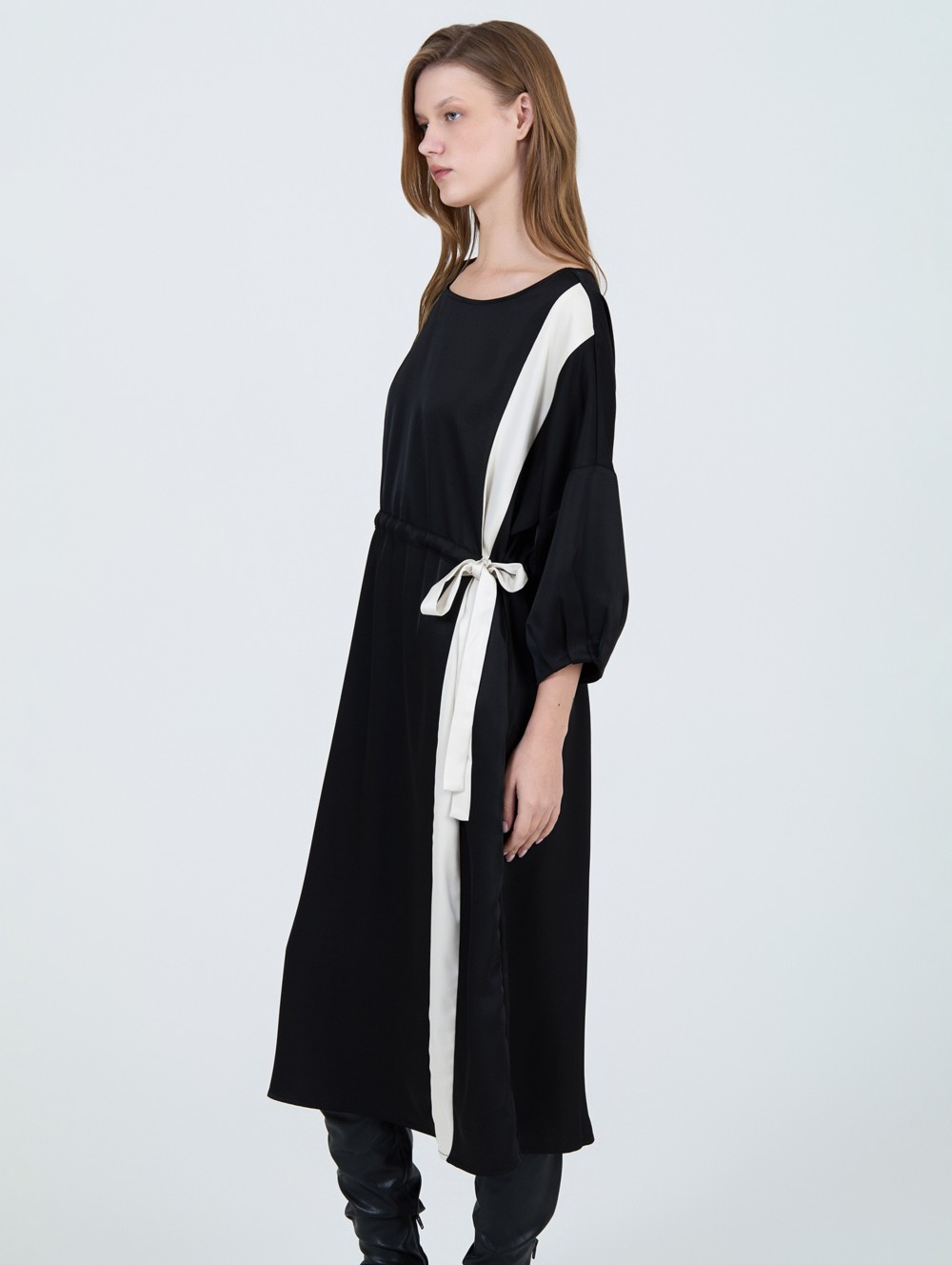 Vestido satén franja 4