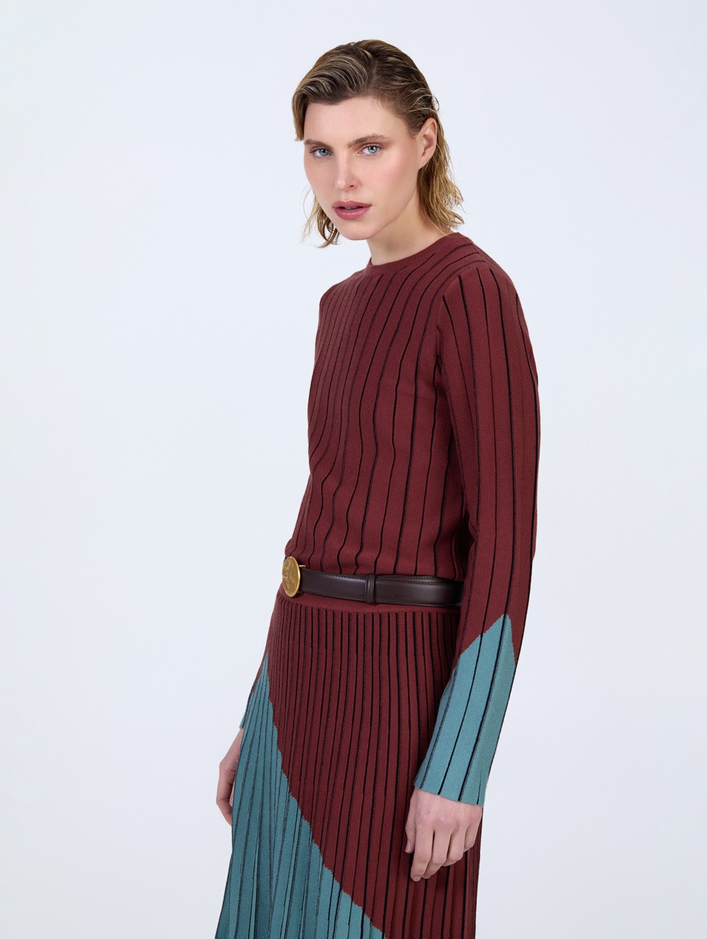 Pull intarsia bicolore