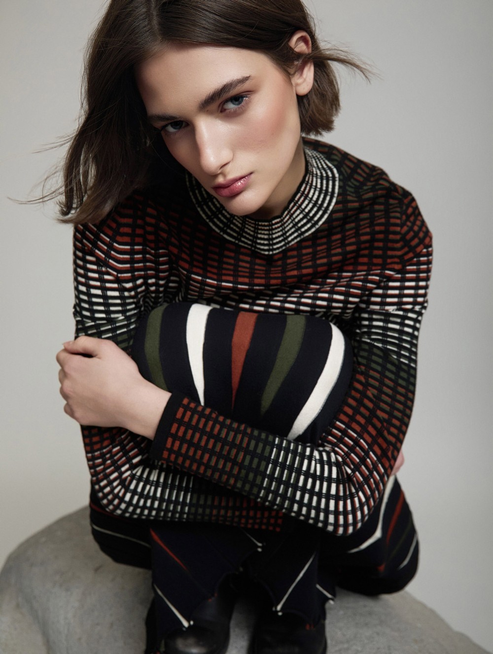 Intarsia knit sweater