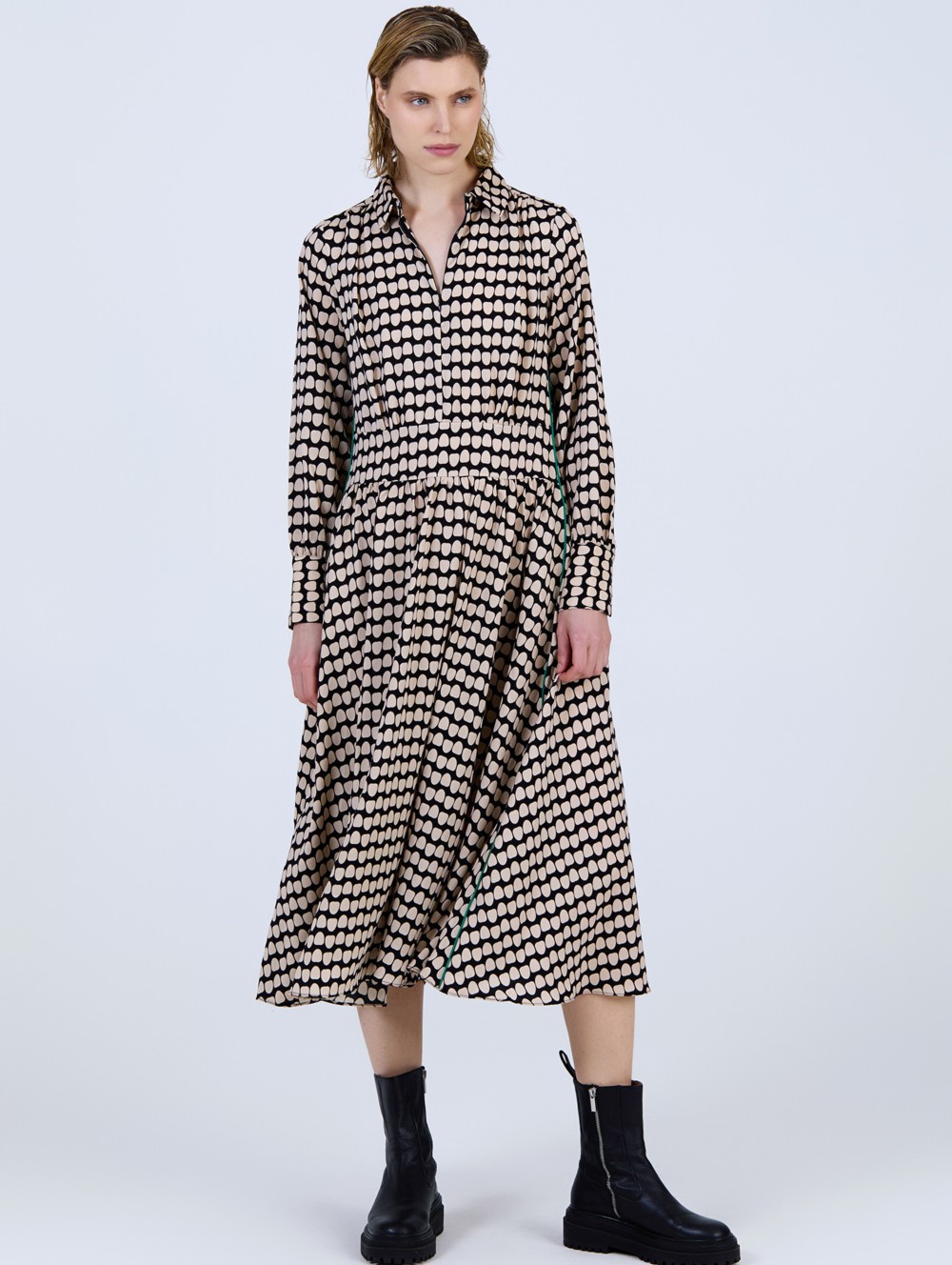 Vestido estampado topos 1