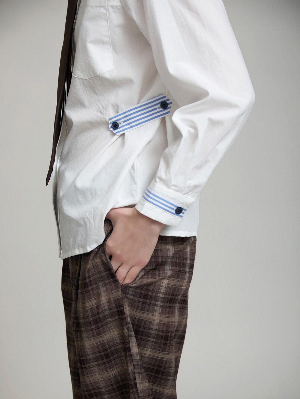 Poplin striped details shirt