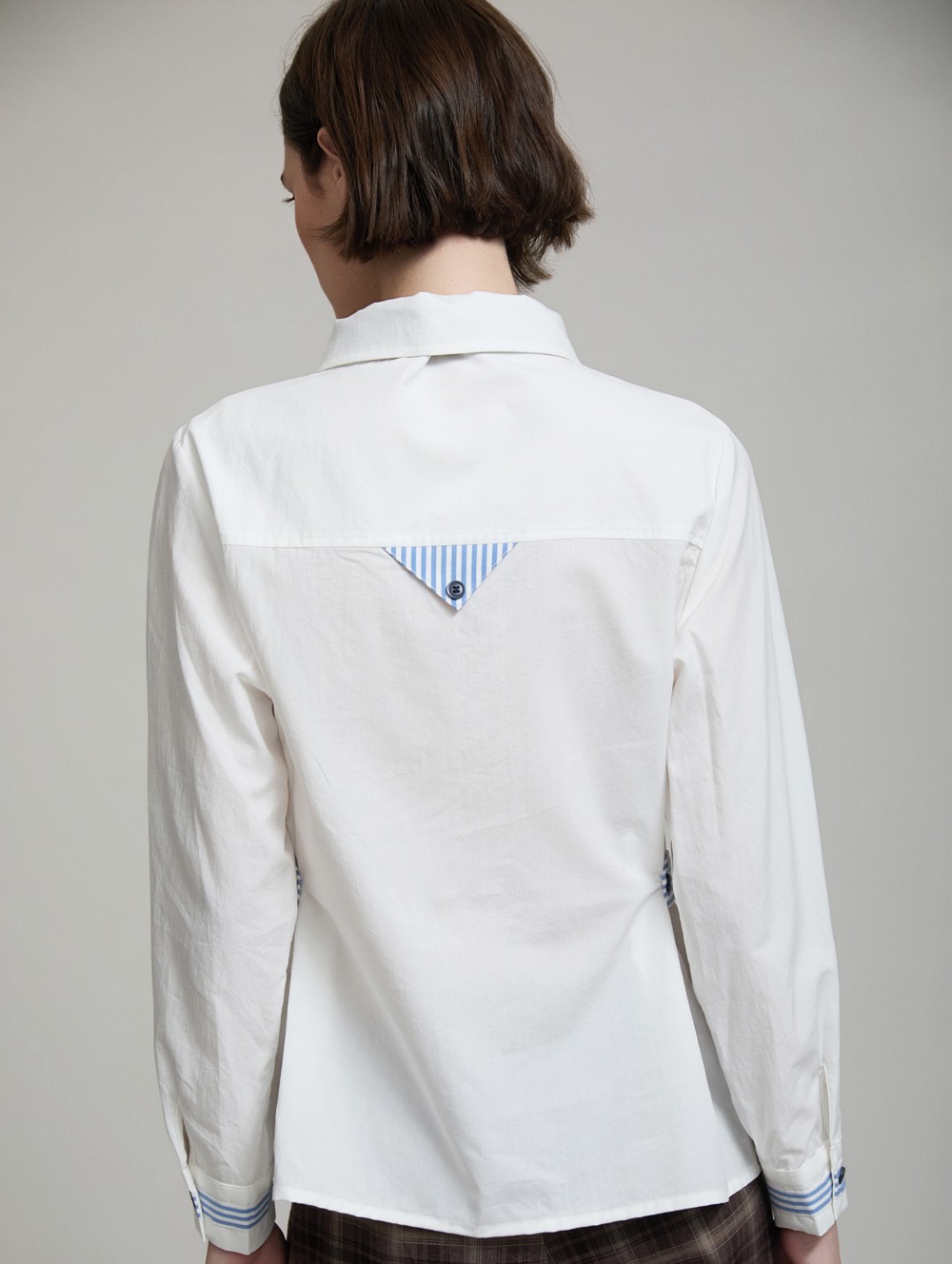 Poplin striped details shirt