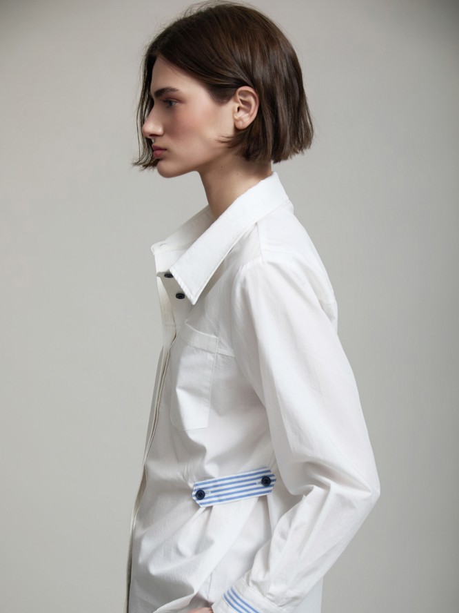 Poplin striped details shirt
