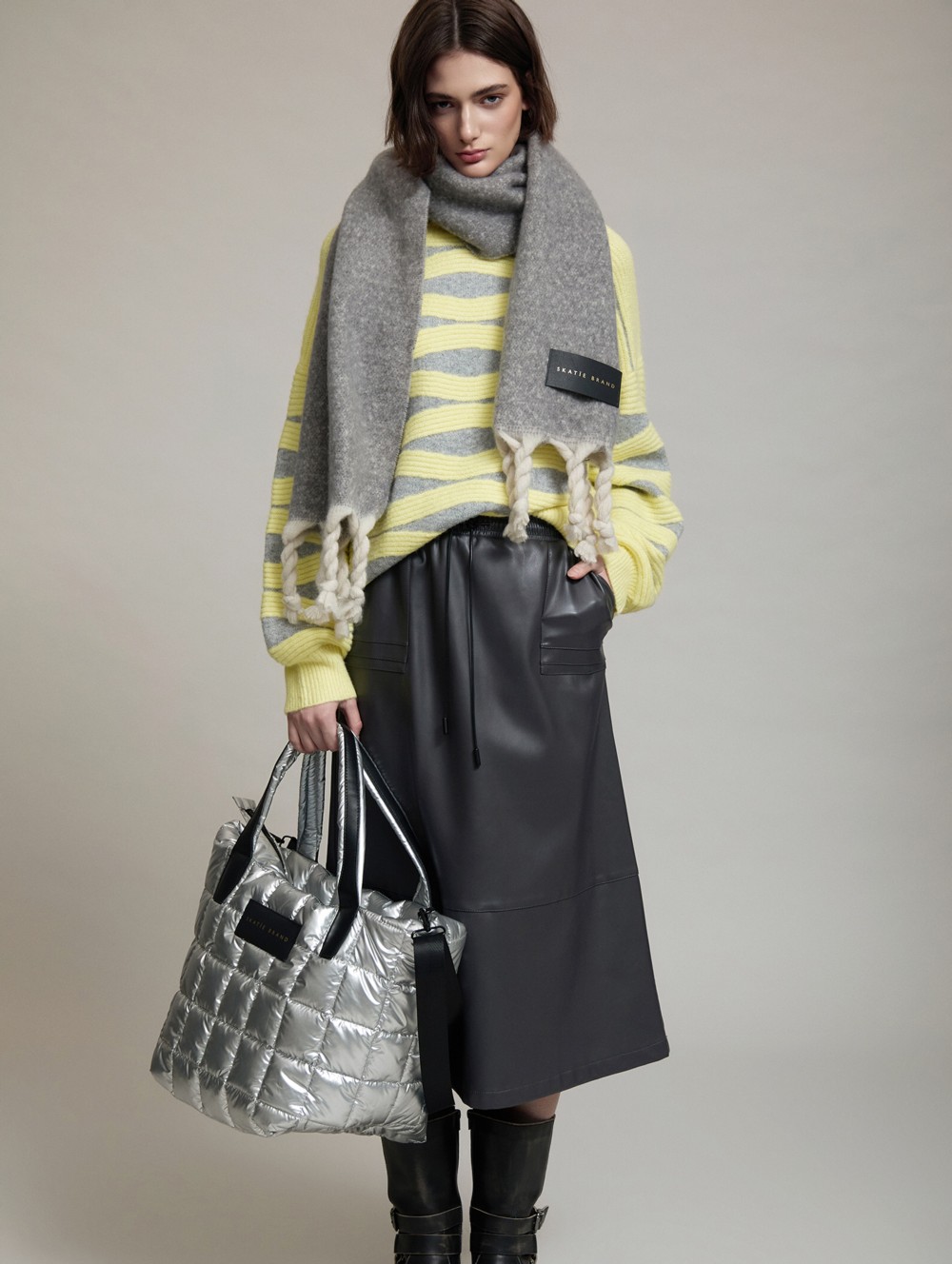 Faux leather skirt