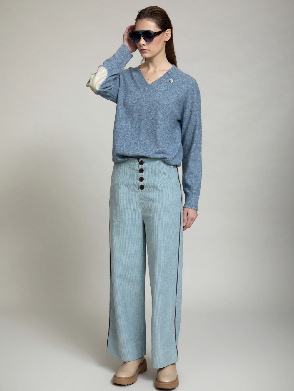 Corduroy contrast trousers