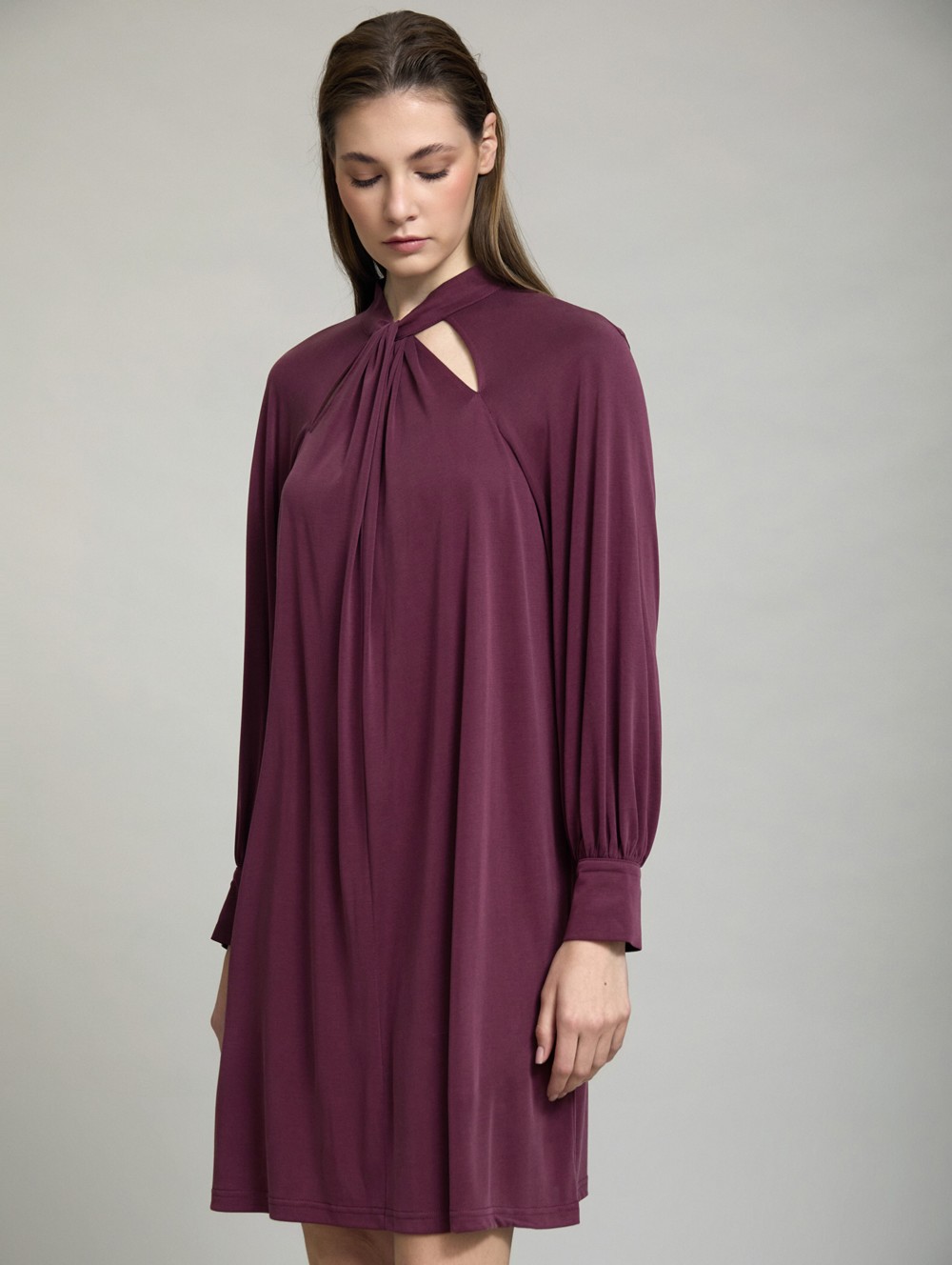 Dress with knot neck