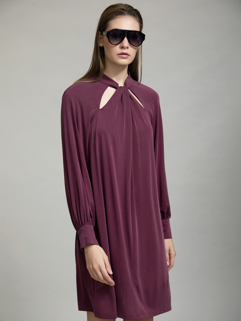 Dress with knot neck