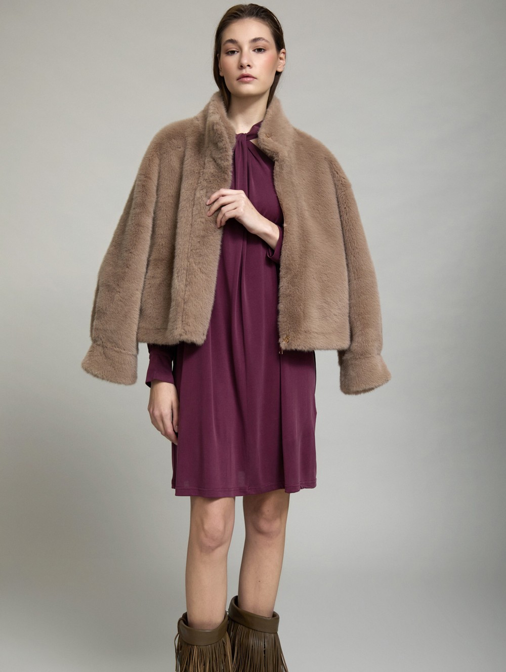 Dress with knot neck