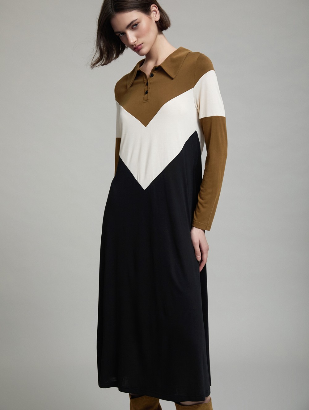 Tricolor modal dress