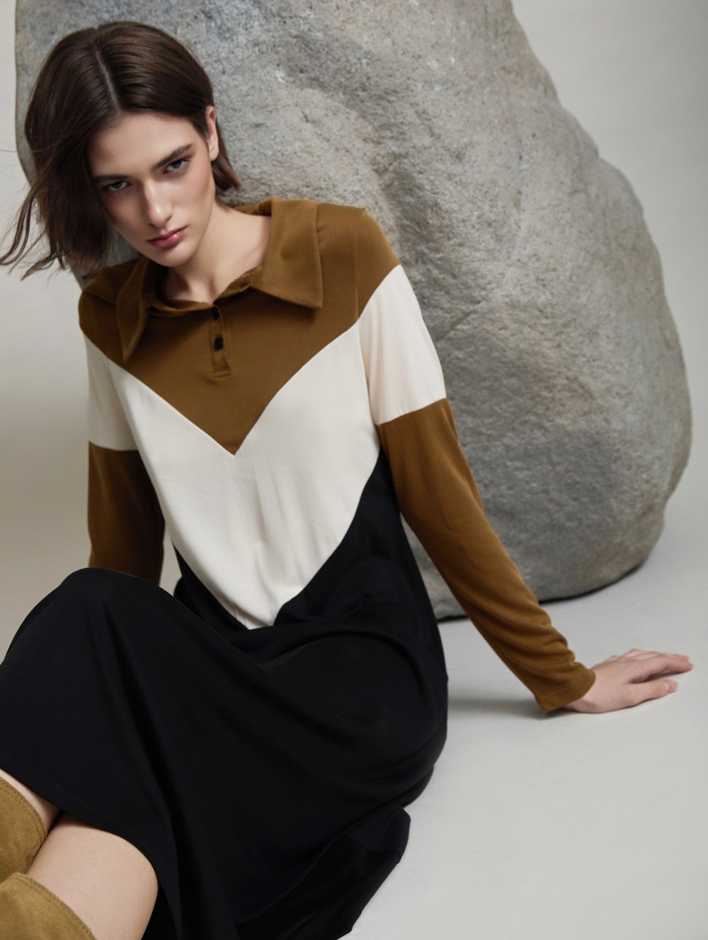 Tricolor modal dress