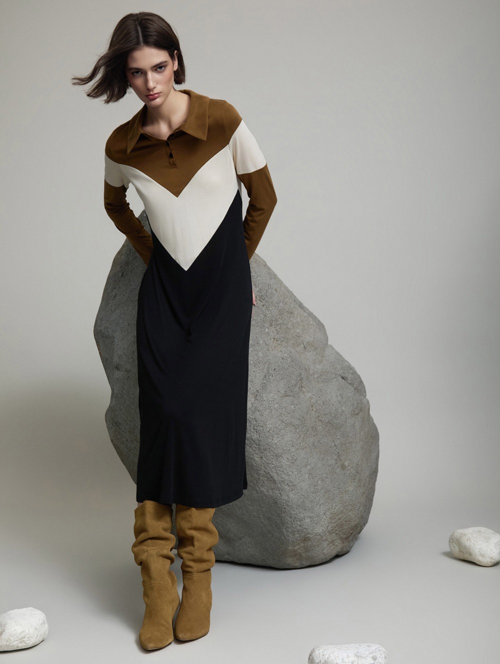 Tricolor modal dress