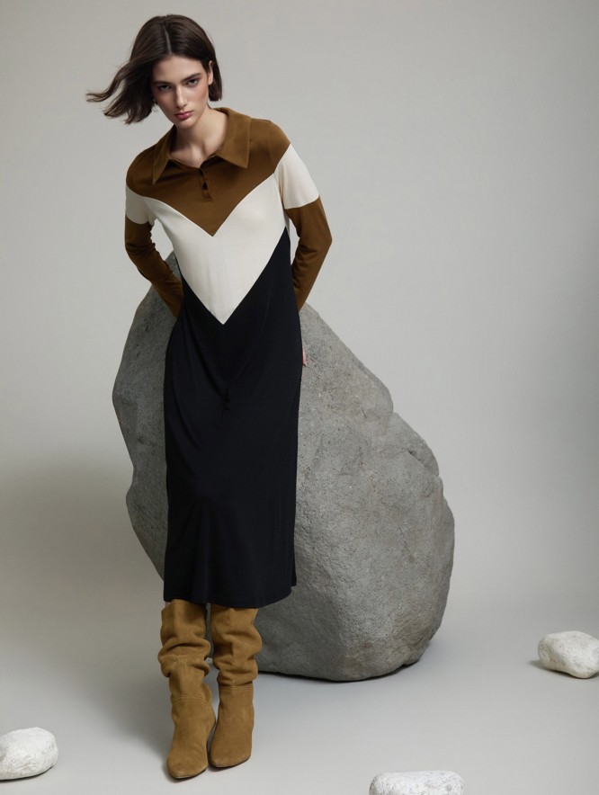 Tricolor modal dress