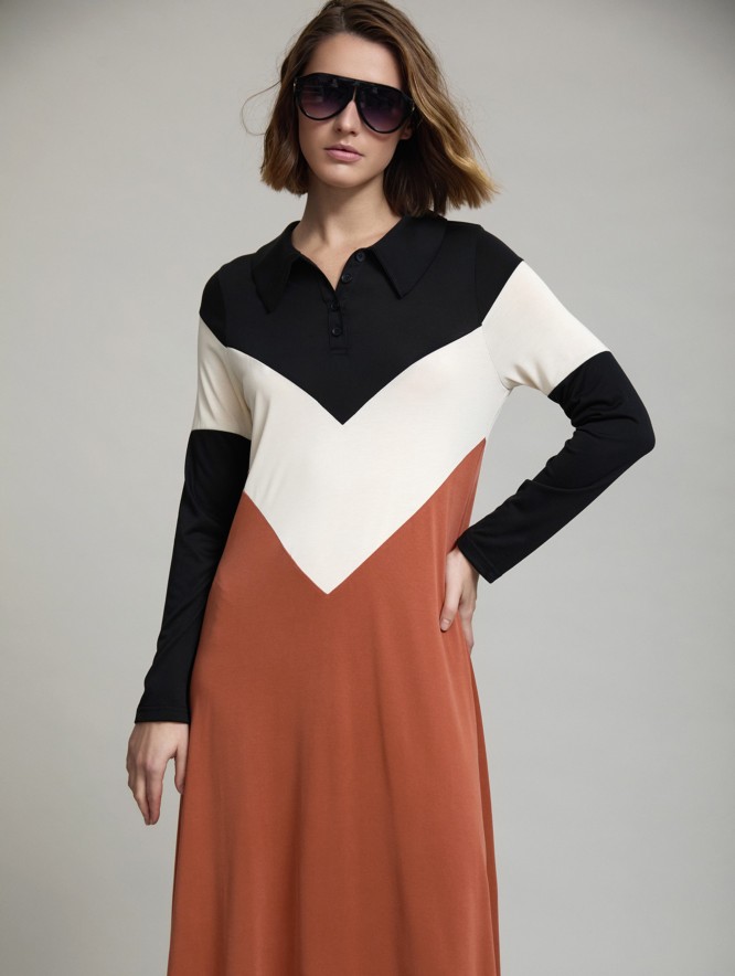 Tricolor modal dress