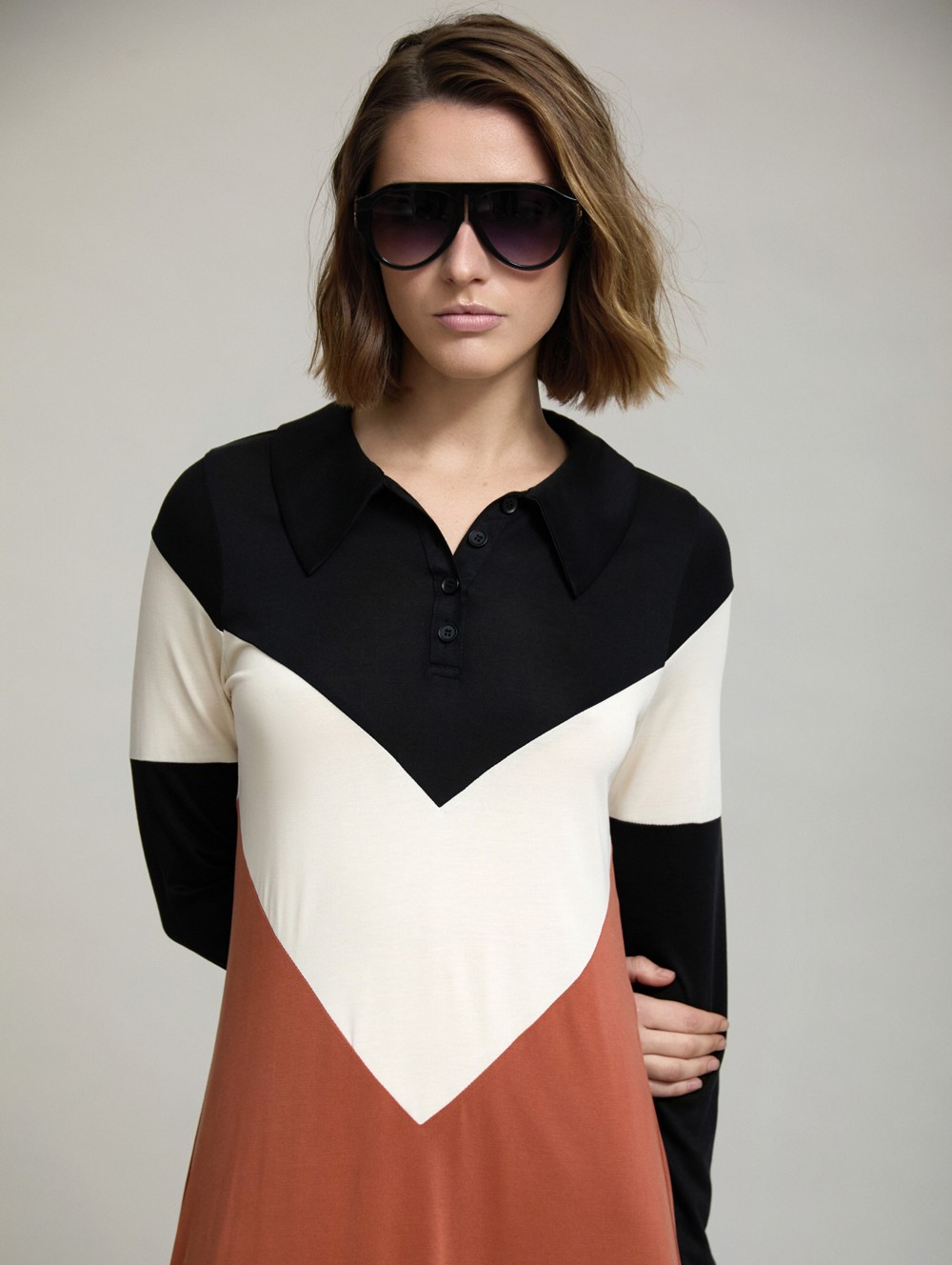Tricolor modal dress