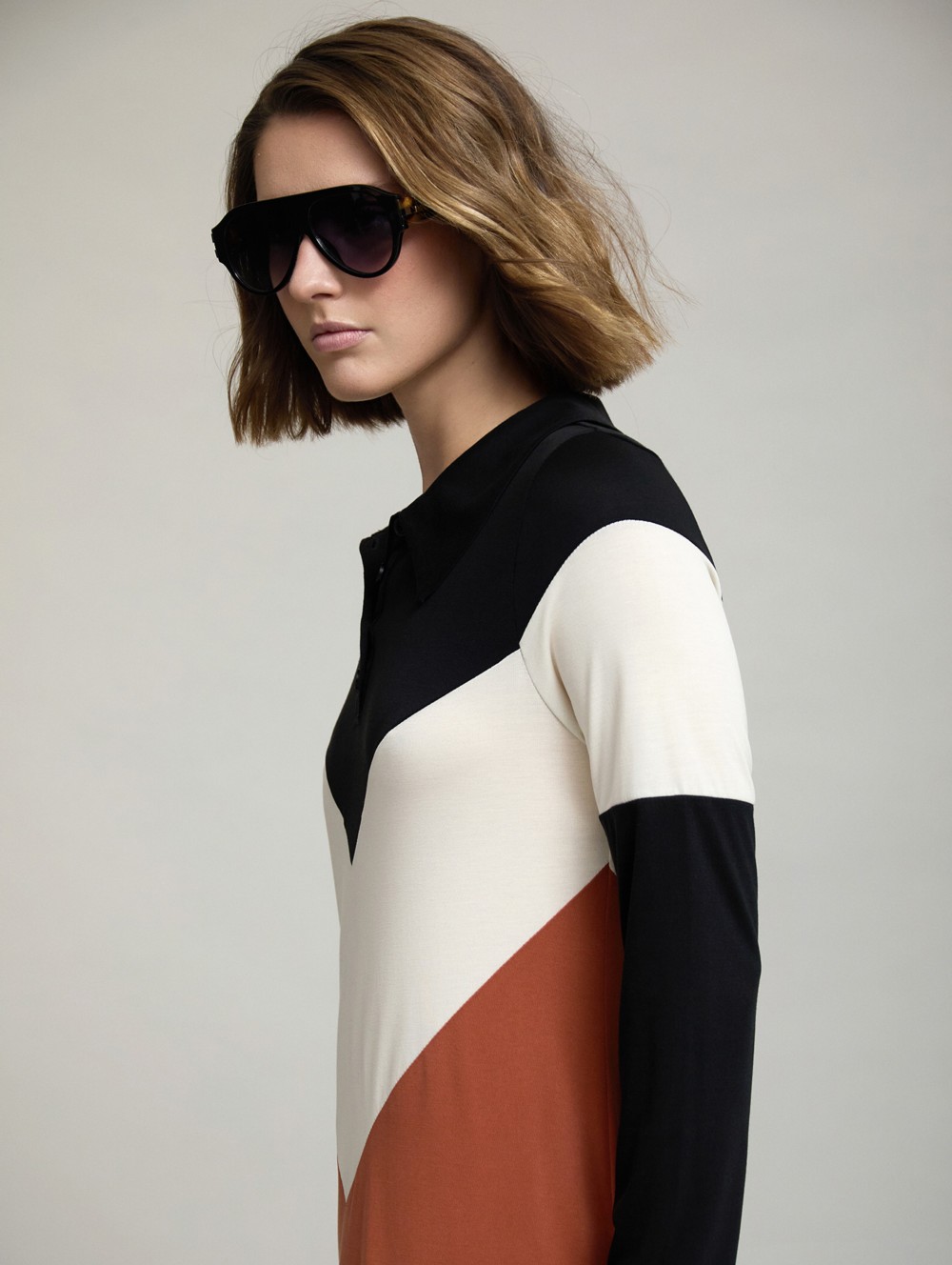 Tricolor modal dress