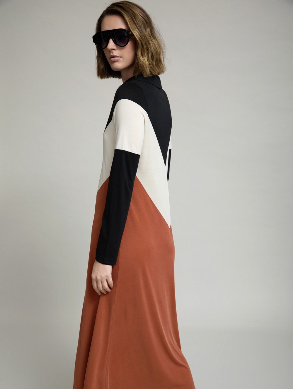 Tricolor modal dress