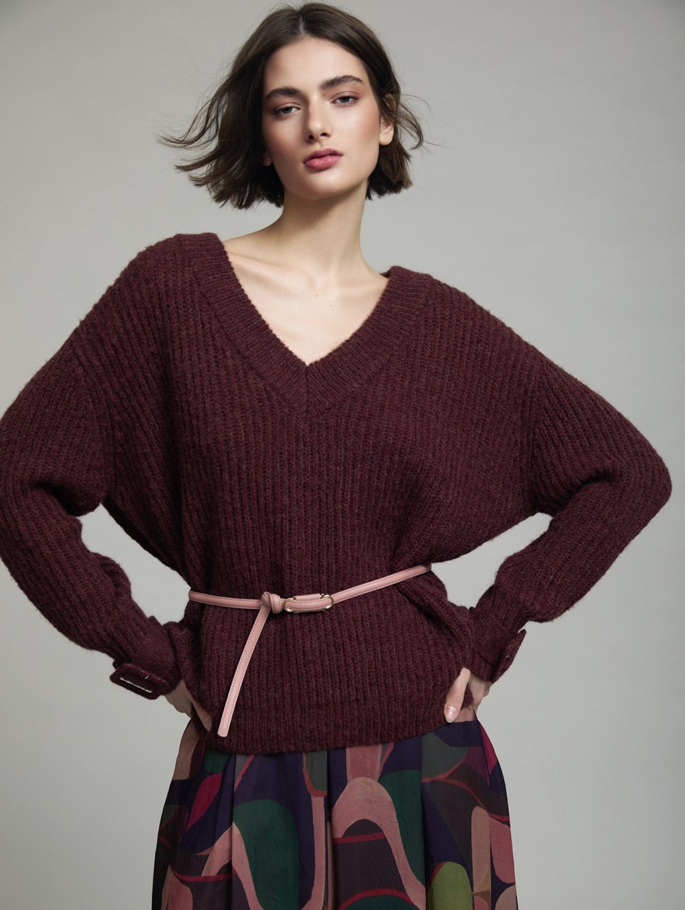 Thin leather belt