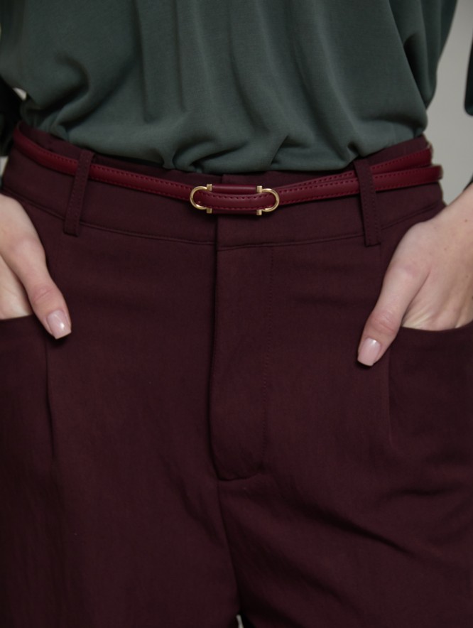 Thin leather belt