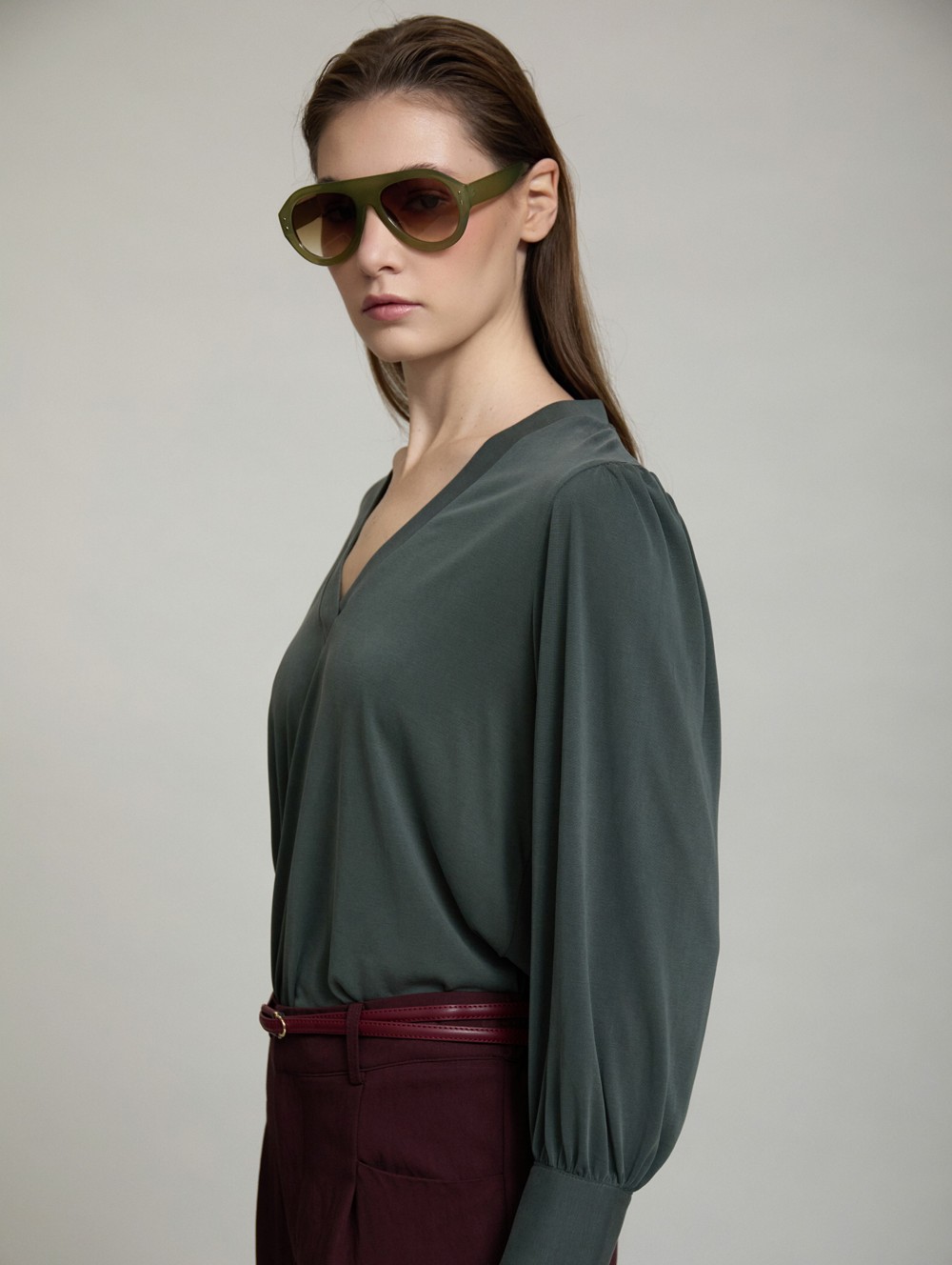 Thin leather belt