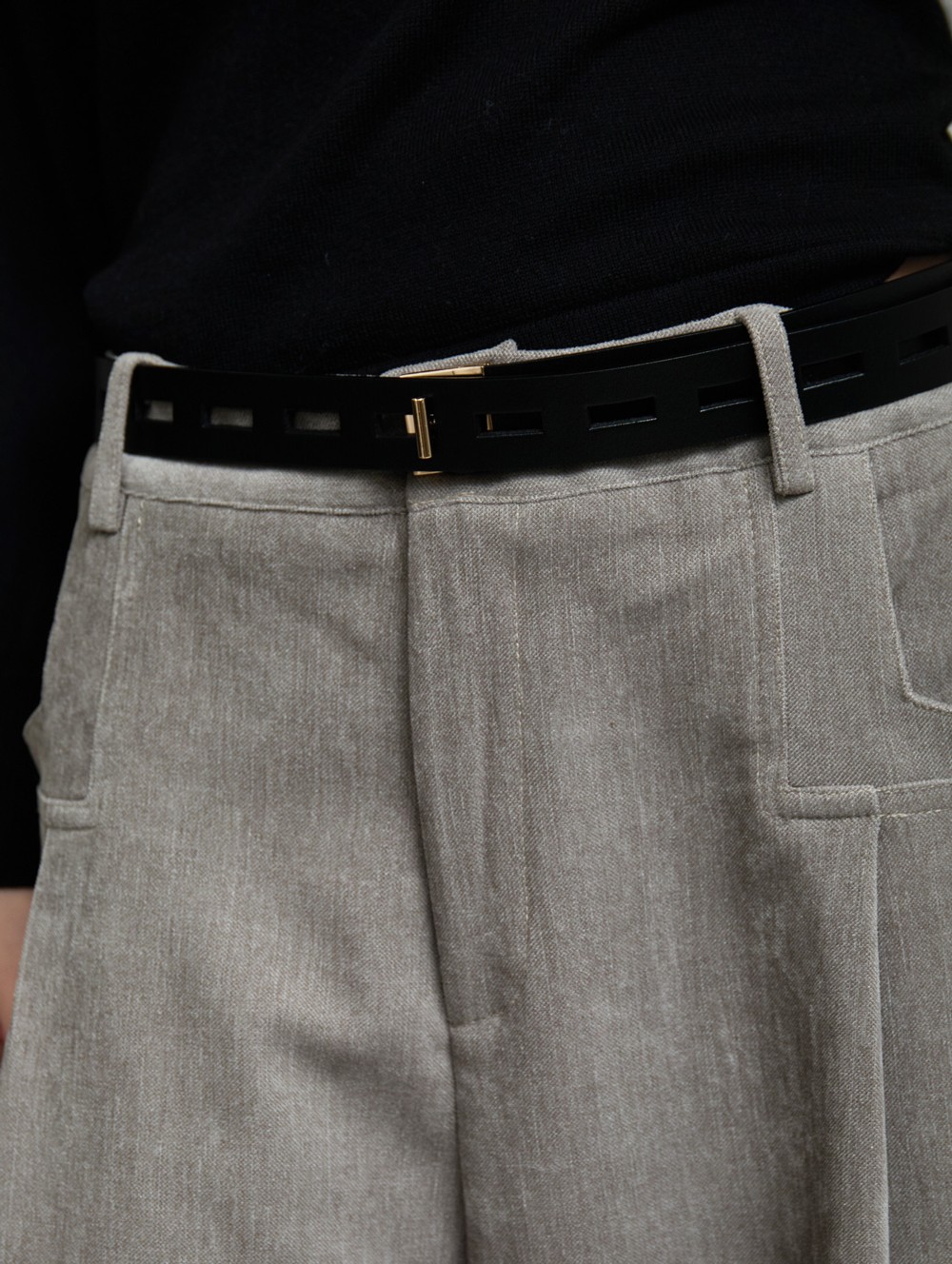 Cut-out leather belt