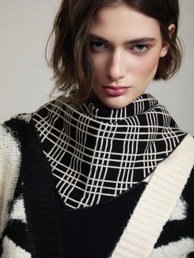 Checked jacquard bandana