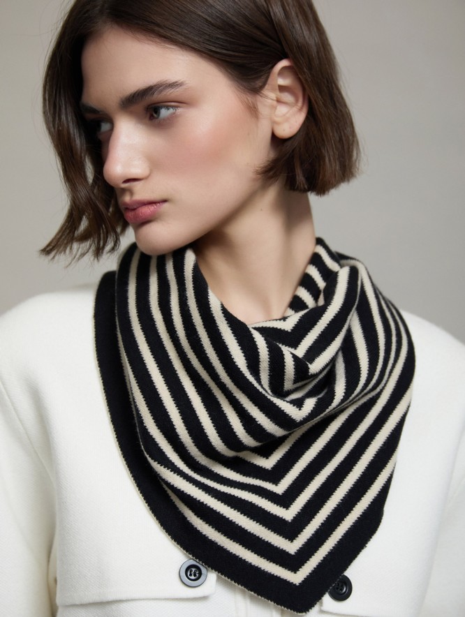 Striped jacquard bandana