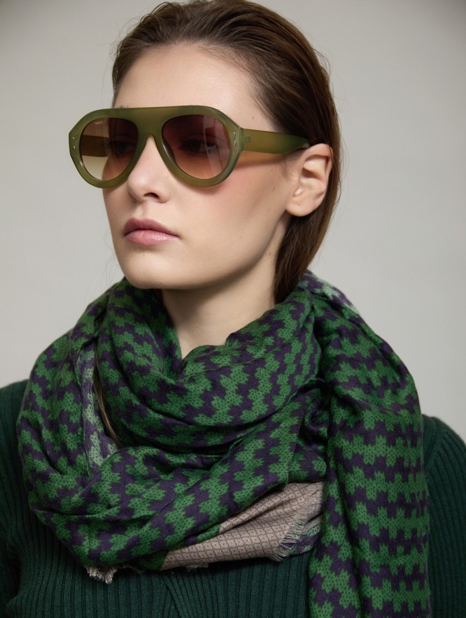 Zigzag print foulard