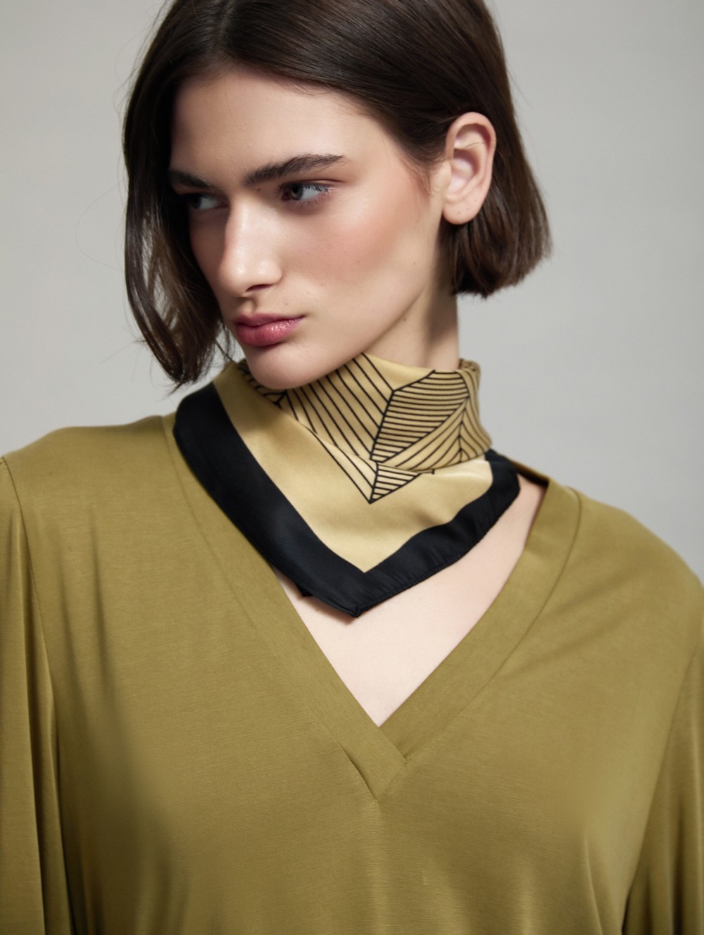 Printed satin scarf