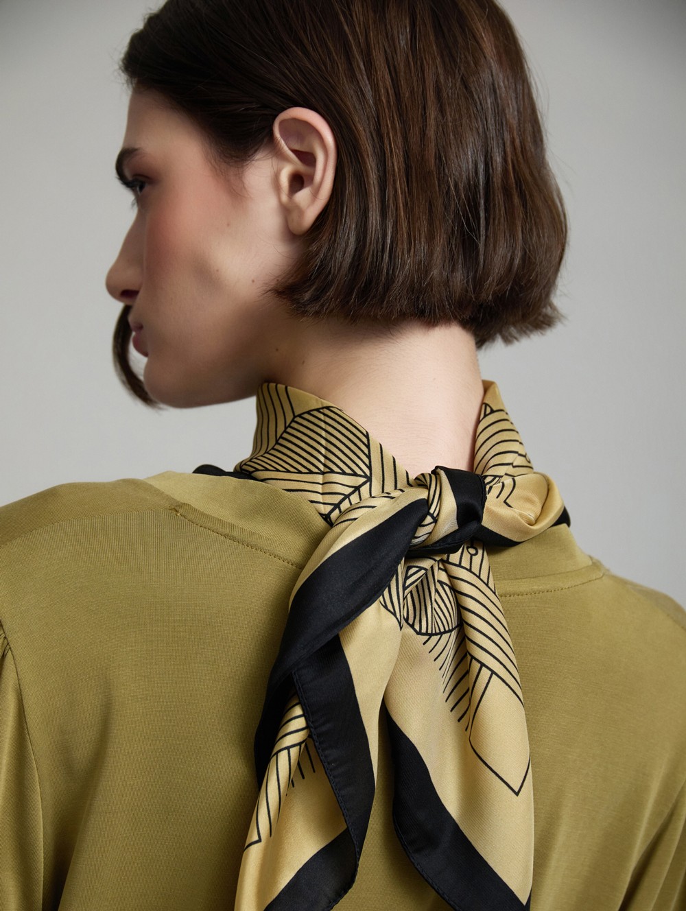 Printed satin scarf