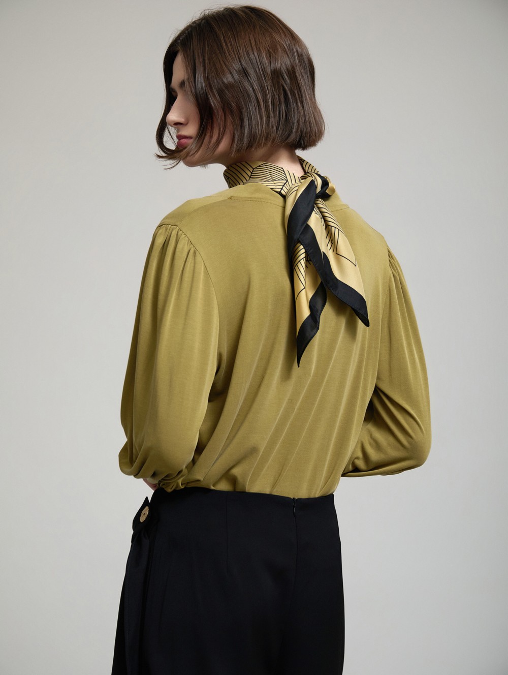 Printed satin scarf
