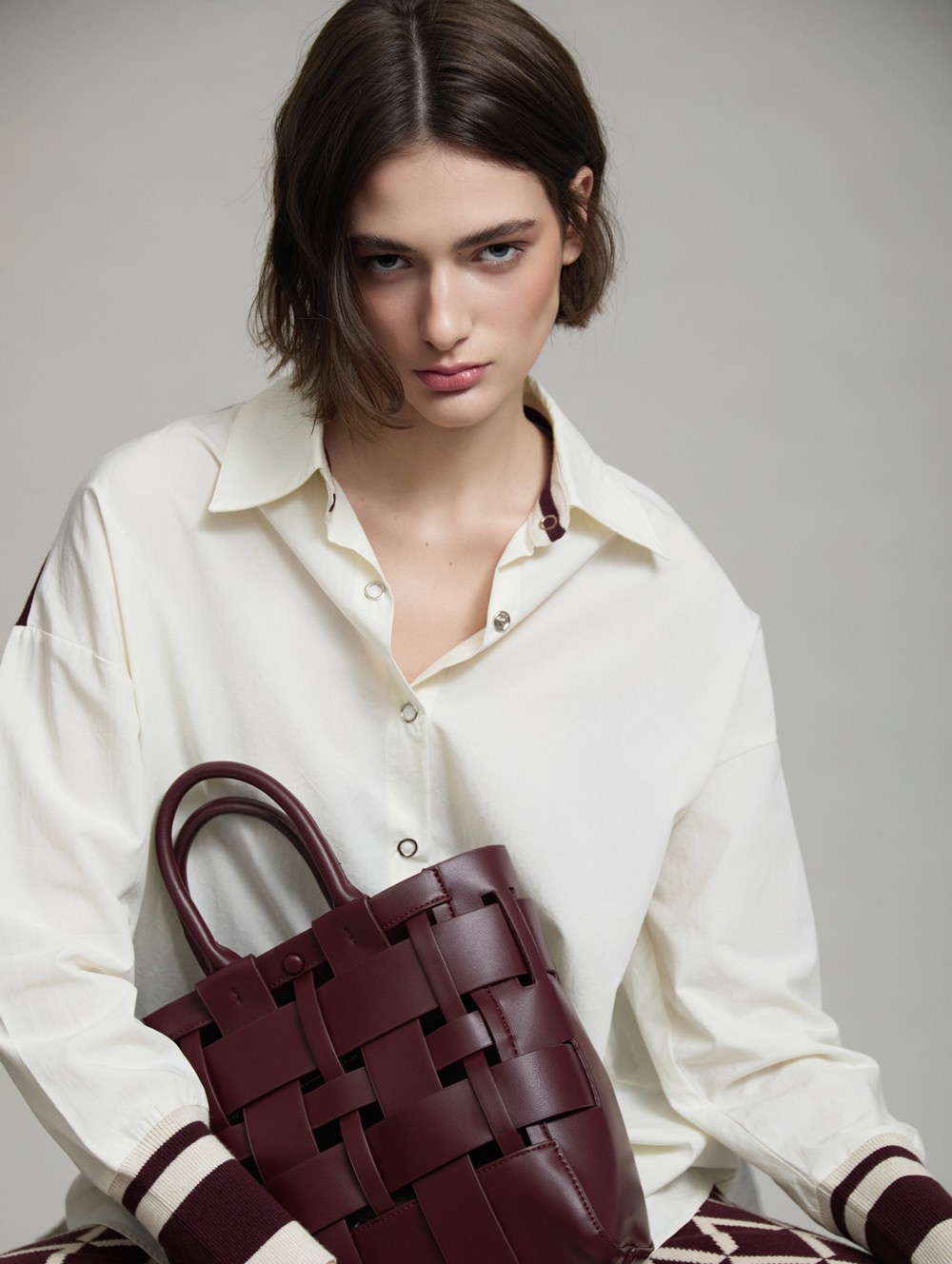Basket tote bag