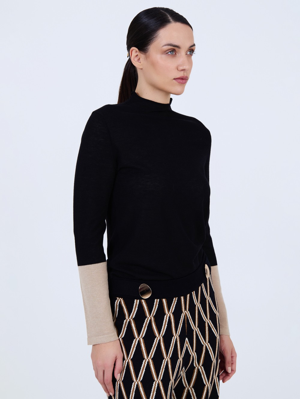 Pull intarsia à manches