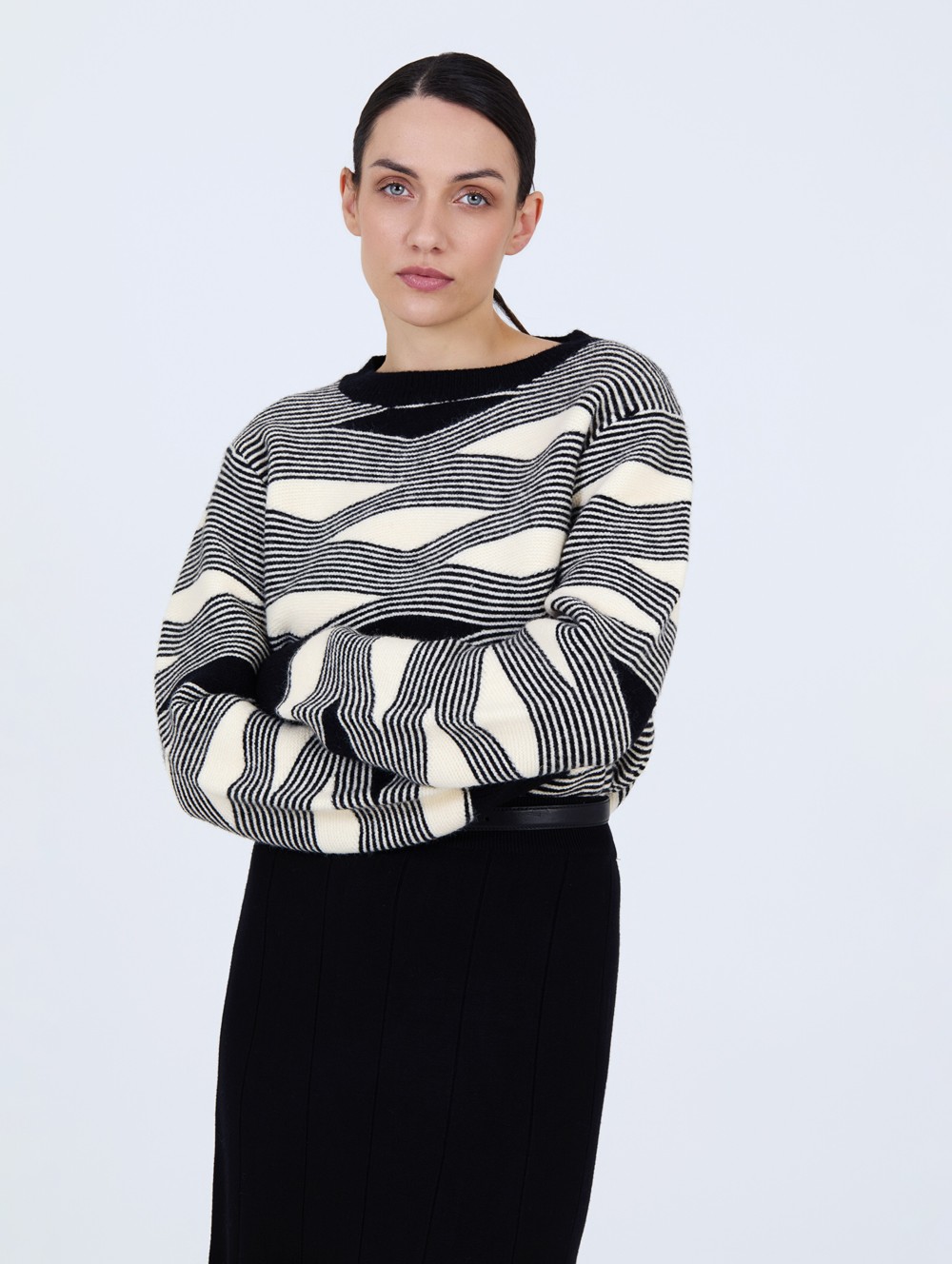 Jersey intarsia ondas