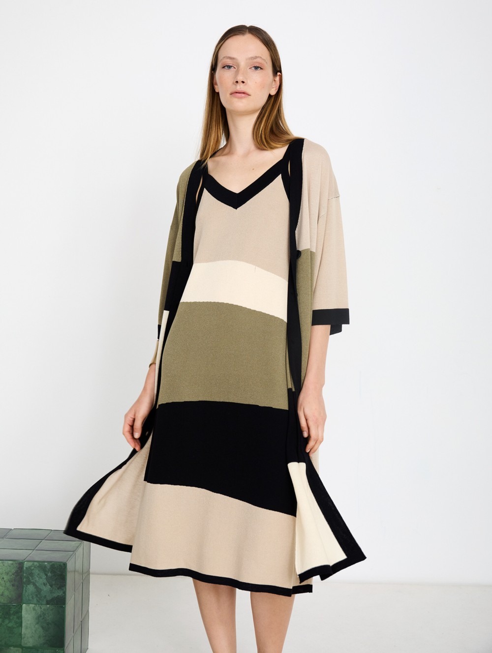 Colorblock knit jacket 4