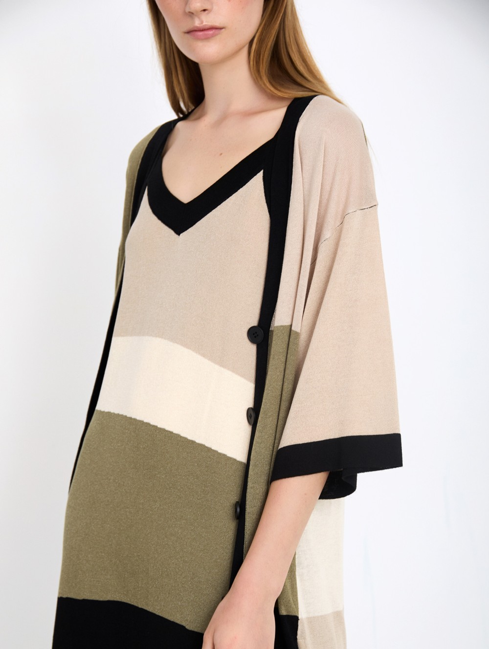 Colorblock knit jacket 3