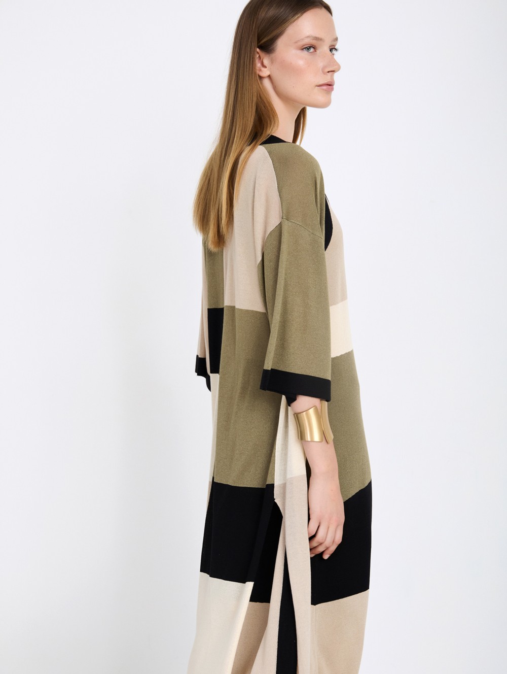 Colorblock knit jacket 1