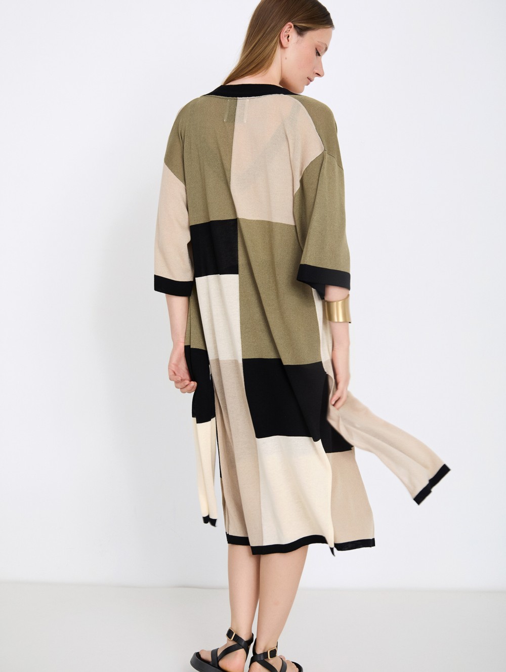 Colorblock knit jacket 2