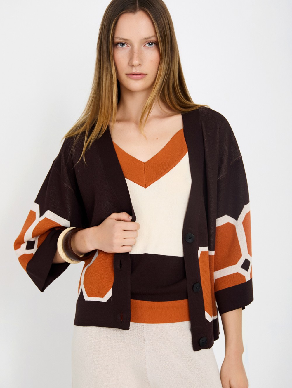 Jacquard knit jacket 1