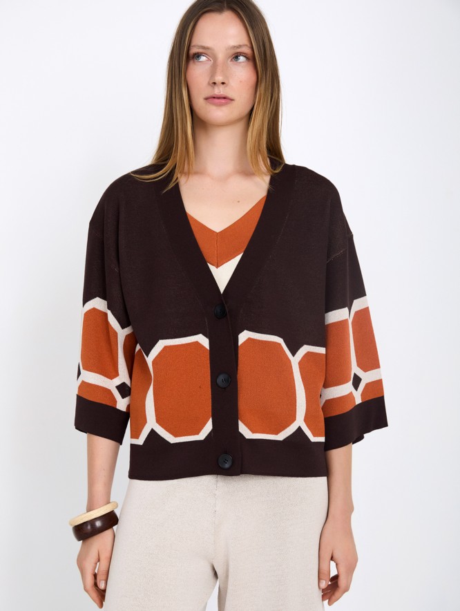 Jacquard knit jacket