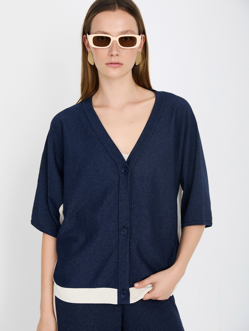 Metallic knit jacket