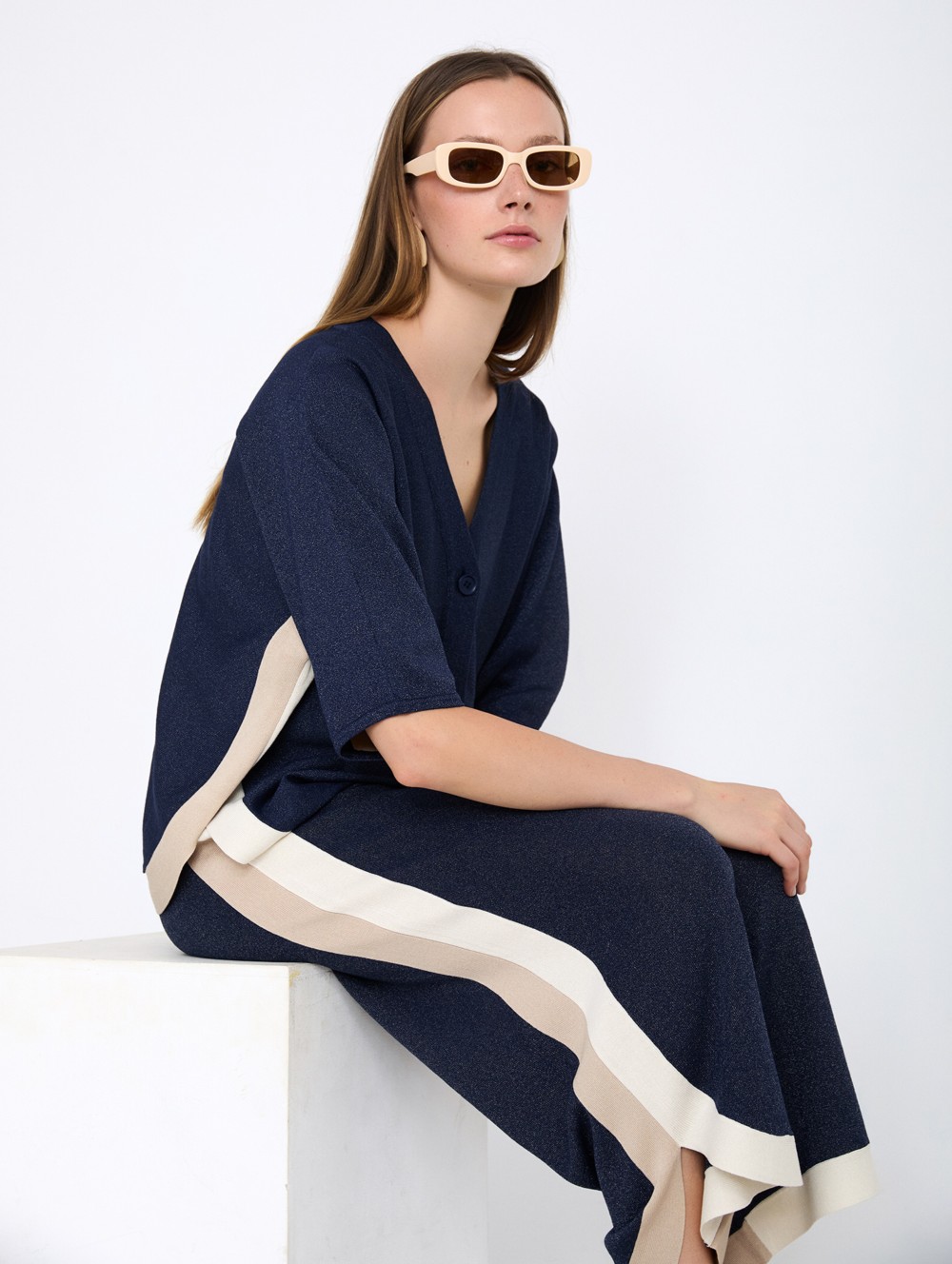 Metallic knit jacket