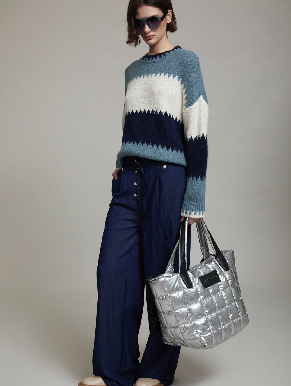 Intarsia stripes sweater
