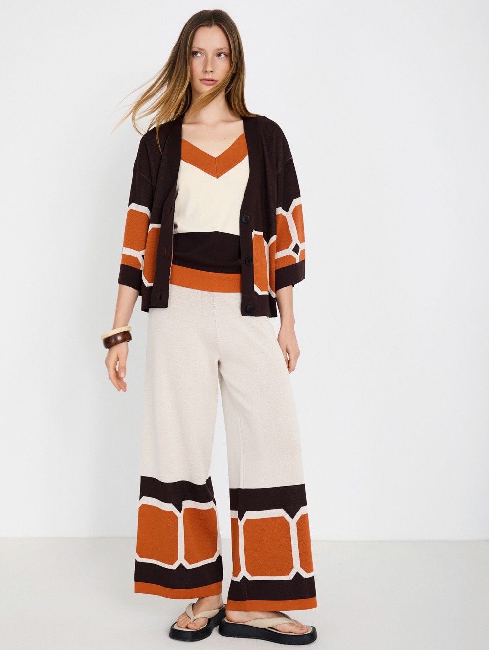 Jacquard knit trousers