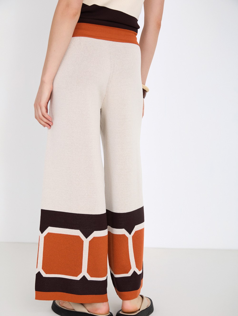 Jacquard knit trousers