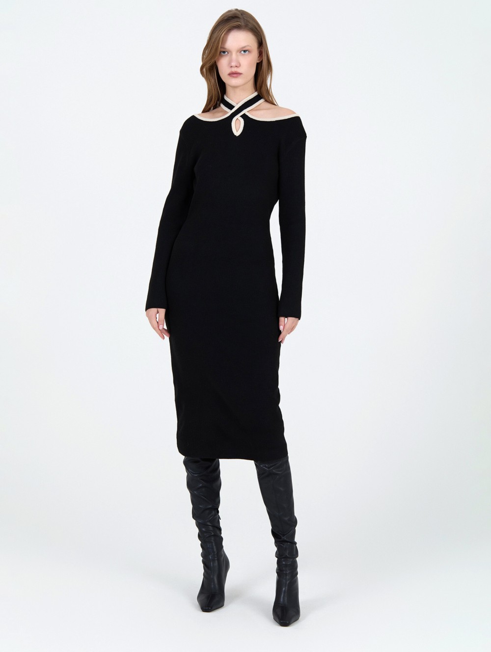 Vestido punto perlado 3