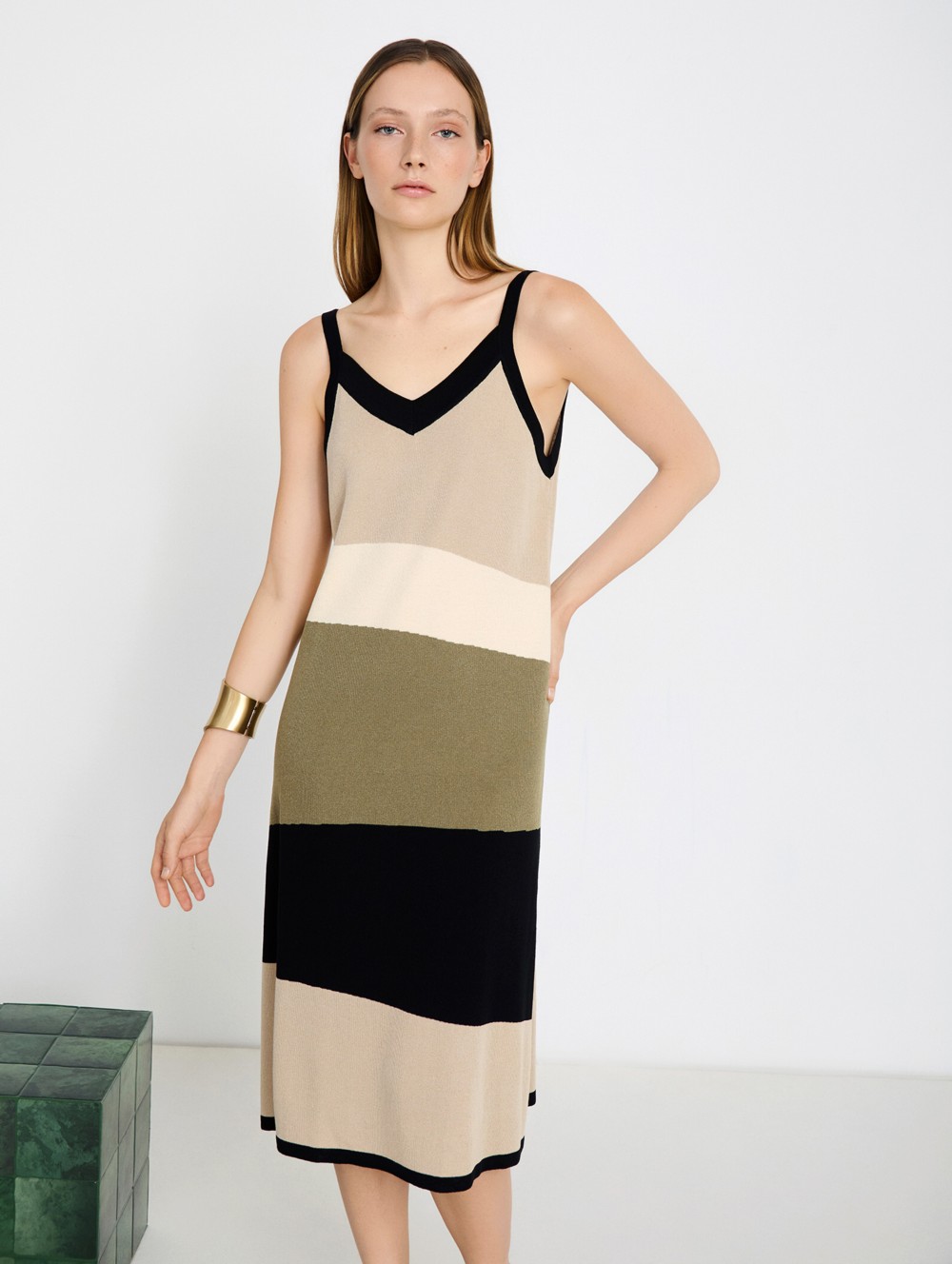 Colorblock intarsia dress 5