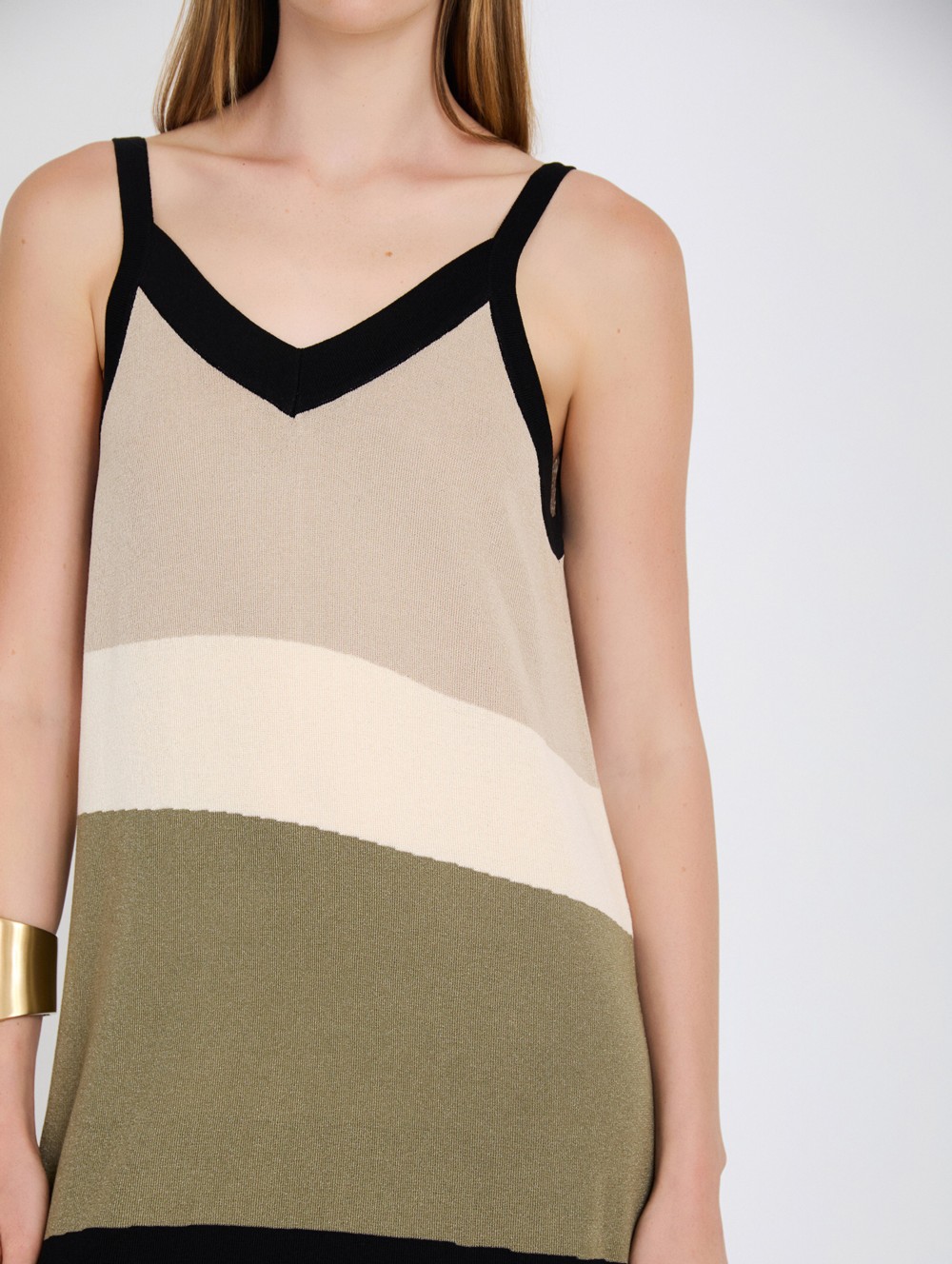 Colorblock intarsia dress 1