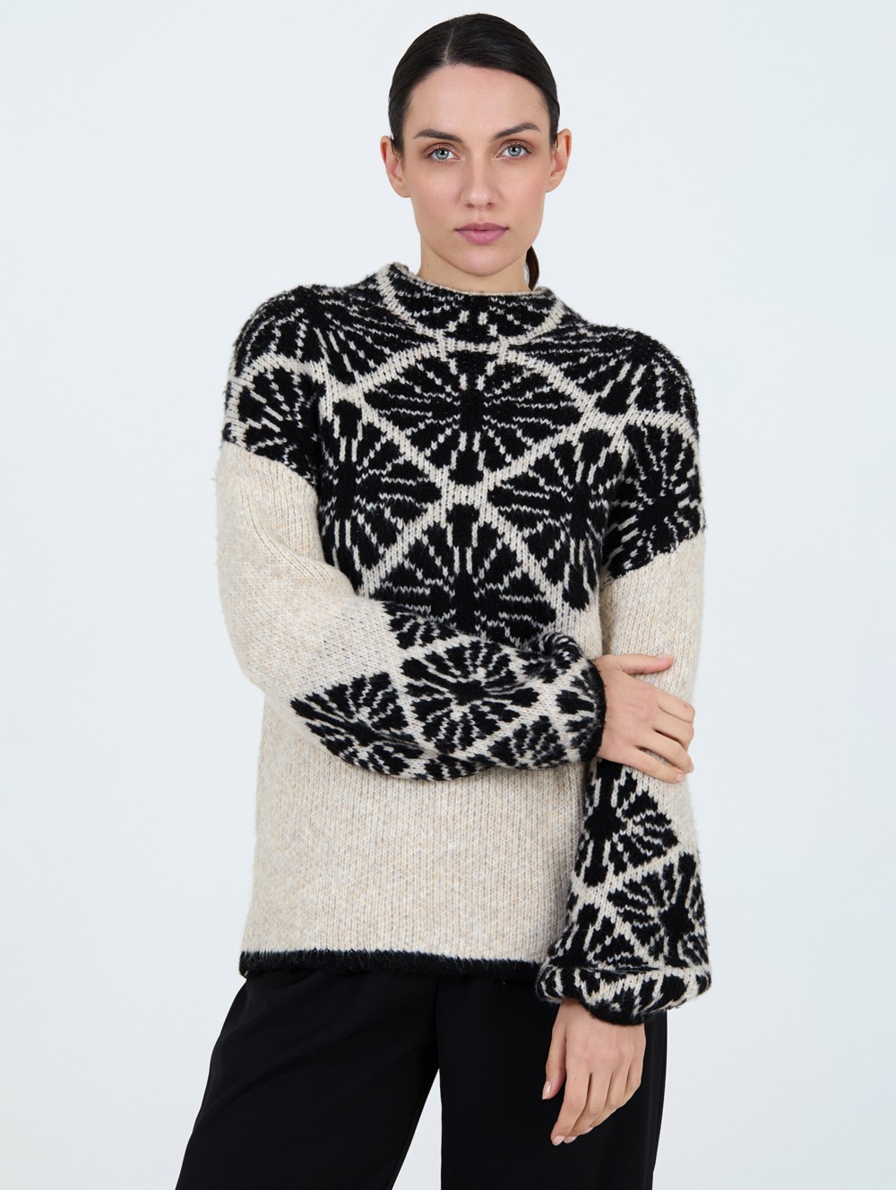 Pull en maille jacquard 1