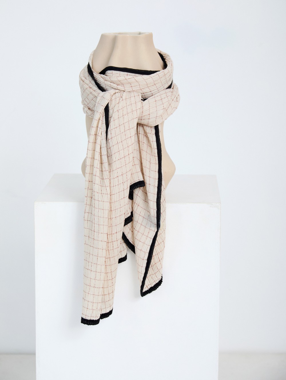 Checked print scarf