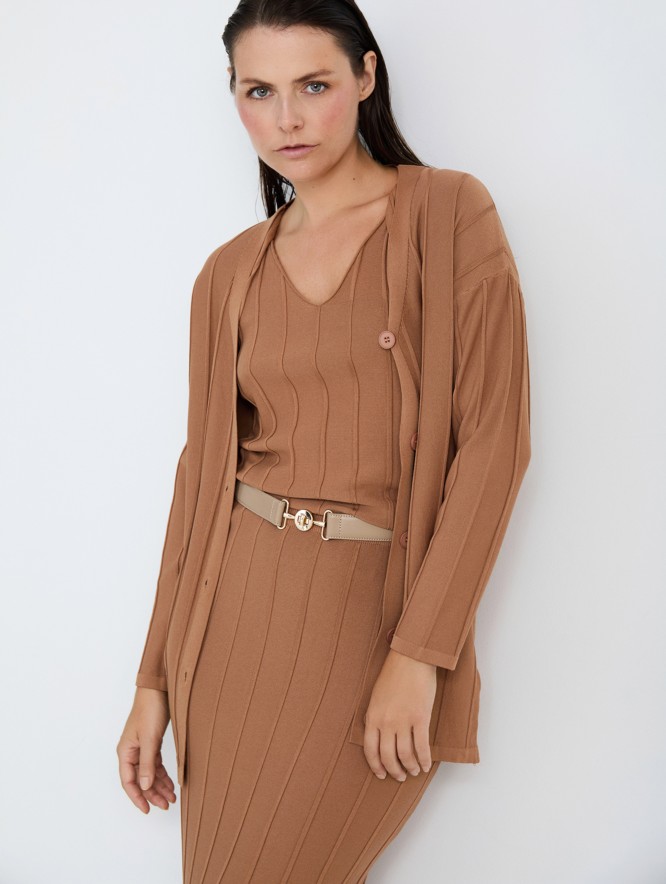 Adjustable leather belt